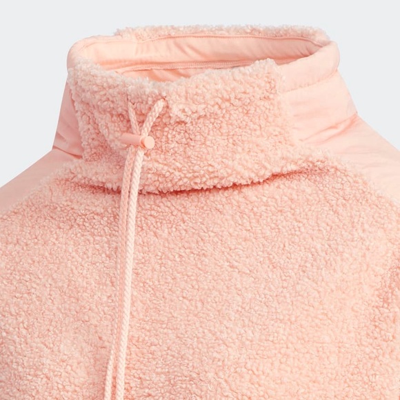 ADIDAS 🌸 Pink Sherpa High Neck Pullover - Picture 10 of 16